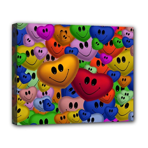 Heart Love Smile Smilie Deluxe Canvas 20  x 16  