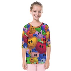 Heart Love Smile Smilie Kids  Quarter Sleeve Raglan Tee