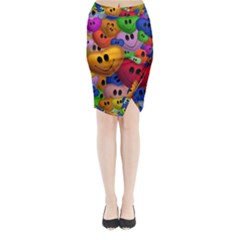 Heart Love Smile Smilie Midi Wrap Pencil Skirt