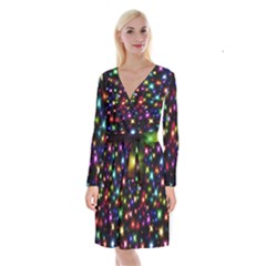 Fireworks Rocket New Year S Day Long Sleeve Velvet Front Wrap Dress