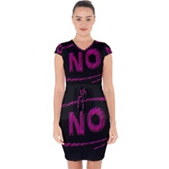 No Cancellation Rejection Capsleeve Drawstring Dress  by Celenk