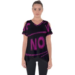 No Cancellation Rejection Cut Out Side Drop Tee by Celenk