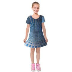 Data Computer Internet Online Kids  Short Sleeve Velvet Dress