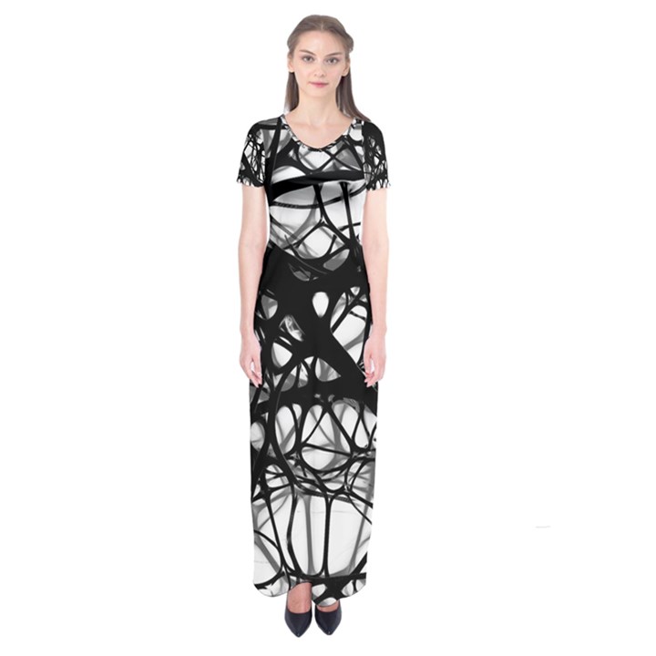 Neurons Brain Cells Brain Structure Short Sleeve Maxi Dress