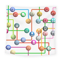 Icon Media Social Network Square Tapestry (large) by Celenk