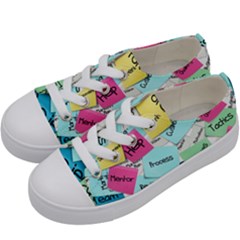 Stickies Post It List Business Kids  Low Top Canvas Sneakers by Celenk