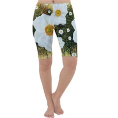 Summer Anemone Sylvestris Cropped Leggings  by Celenk