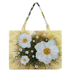 Summer Anemone Sylvestris Zipper Medium Tote Bag by Celenk