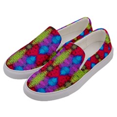 Colorful Painting Goa Pattern Men s Canvas Slip Ons