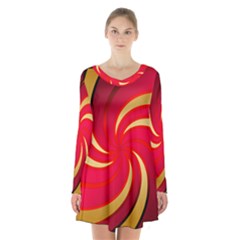 Tinker Color Share Many About Long Sleeve Velvet V-neck Dress by Celenk