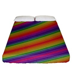 Spectrum Psychedelic Green Fitted Sheet (queen Size) by Celenk