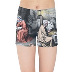 The Birth Of Christ Kids Sports Shorts by Valentinaart