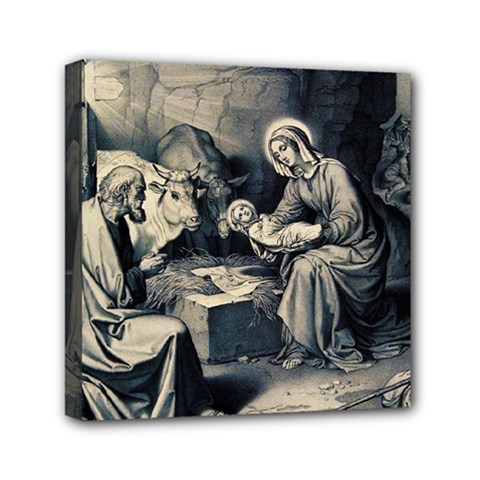 The Birth Of Christ Mini Canvas 6  X 6 