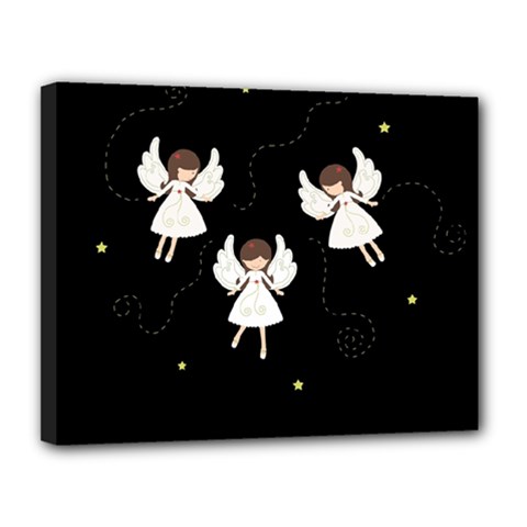 Christmas angels  Canvas 14  x 11 