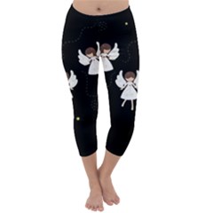 Christmas angels  Capri Winter Leggings 