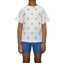 Happy Sun Motif Kids Seamless Pattern Kids  Short Sleeve Swimwear by dflcprintsclothing