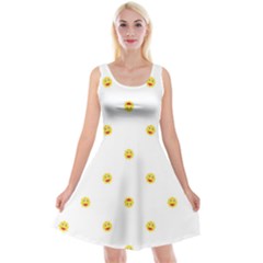 Happy Sun Motif Kids Seamless Pattern Reversible Velvet Sleeveless Dress