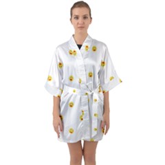 Happy Sun Motif Kids Seamless Pattern Quarter Sleeve Kimono Robe by dflcprintsclothing