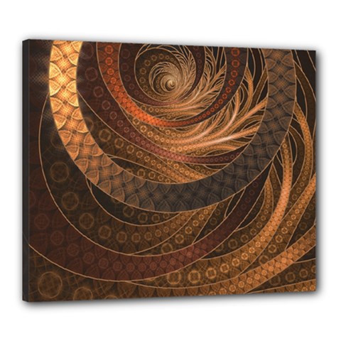 Brown, Bronze, Wicker, And Rattan Fractal Circles Canvas 24  X 20  by jayaprime