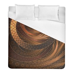 Brown, Bronze, Wicker, And Rattan Fractal Circles Duvet Cover (full/ Double Size) by jayaprime