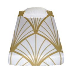 Art Deco, Beautiful,fan Pattern, Gold,white,vintage,1920 Era, Elegant,chic,vintage Fitted Sheet (single Size) by NouveauDesign