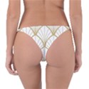 art deco, beautiful,fan pattern, gold,white,vintage,1920 era, elegant,chic,vintage Reversible Bikini Bottom View2
