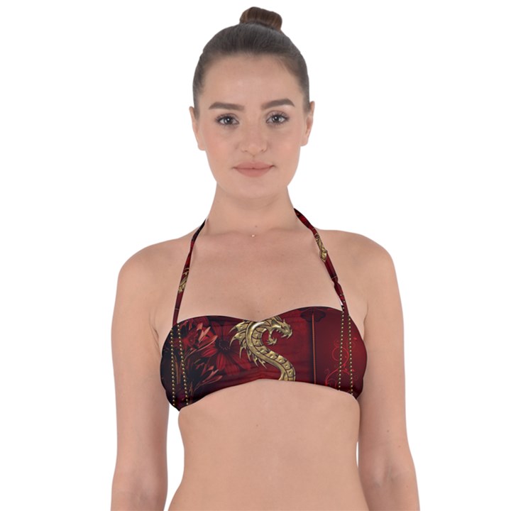 Wonderful Mystical Dragon, Vintage Halter Bandeau Bikini Top