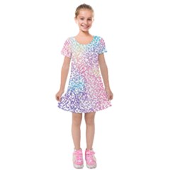 Festive Color Kids  Short Sleeve Velvet Dress