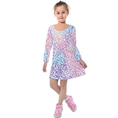 Festive Color Kids  Long Sleeve Velvet Dress