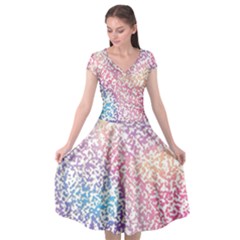 Festive Color Cap Sleeve Wrap Front Dress