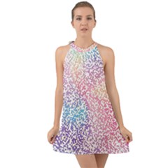 Festive Color Halter Tie Back Chiffon Dress by Colorfulart23