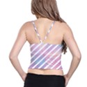 Colored Candy Striped Spaghetti Strap Bra Top View2