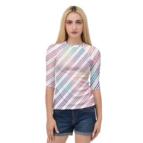 Colored Candy Striped Quarter Sleeve Raglan Tee by Colorfulart23