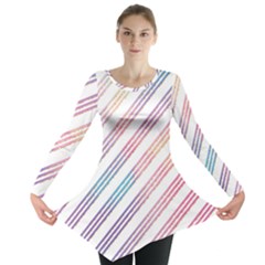 Colored Candy Striped Long Sleeve Tunic  by Colorfulart23