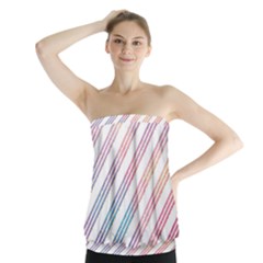 Colored Candy Striped Strapless Top by Colorfulart23