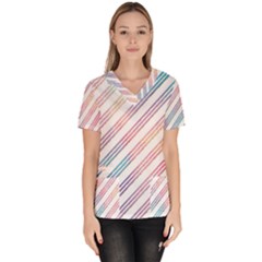 Colored Candy Striped Scrub Top by Colorfulart23