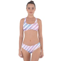 Colored Candy Striped Criss Cross Bikini Set by Colorfulart23