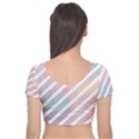 Colored Candy Striped Velvet Short Sleeve Crop Top  View2