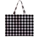 Black White Square Diagonal Pattern Seamless Zipper Mini Tote Bag View1