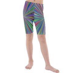 Burst Colors Ray Speed Vortex Kids  Mid Length Swim Shorts by Celenk