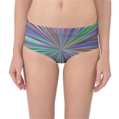 Burst Colors Ray Speed Vortex Mid-waist Bikini Bottoms by Celenk