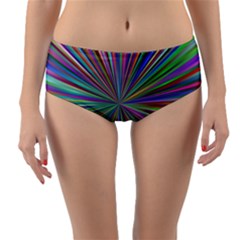 Burst Colors Ray Speed Vortex Reversible Mid-waist Bikini Bottoms by Celenk