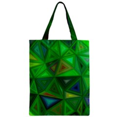 Green Triangle Background Polygon Zipper Classic Tote Bag by Celenk