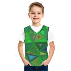 Green Triangle Background Polygon Kids  Sportswear by Celenk