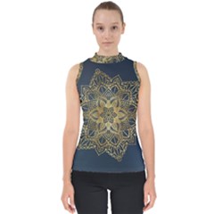 Gold Mandala Floral Ornament Ethnic Shell Top by Celenk