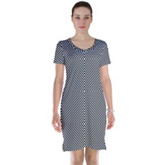 Diagonal Stripe Pattern Seamless Short Sleeve Nightdress