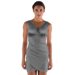 Diagonal Stripe Pattern Seamless Wrap Front Bodycon Dress by Celenk