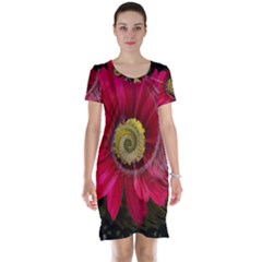 Fantasy Flower Fractal Blossom Short Sleeve Nightdress