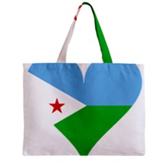 Heart Love Flag Djibouti Star Zipper Mini Tote Bag by Celenk