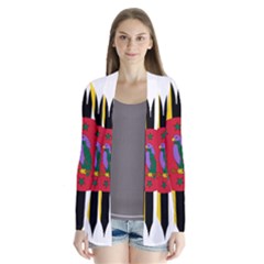 Heart Love Flag Antilles Island Drape Collar Cardigan by Celenk